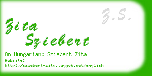 zita sziebert business card